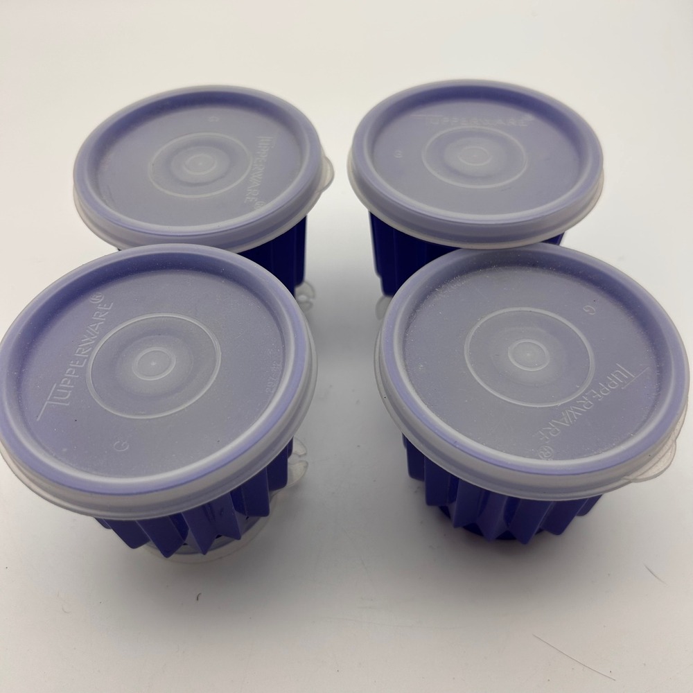 Tupperware Jel-Ette Individual Gelatin Molds Set of 4 Royal Blue 297-42